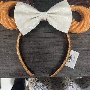 Disney Gold and White Donut Ears Headband